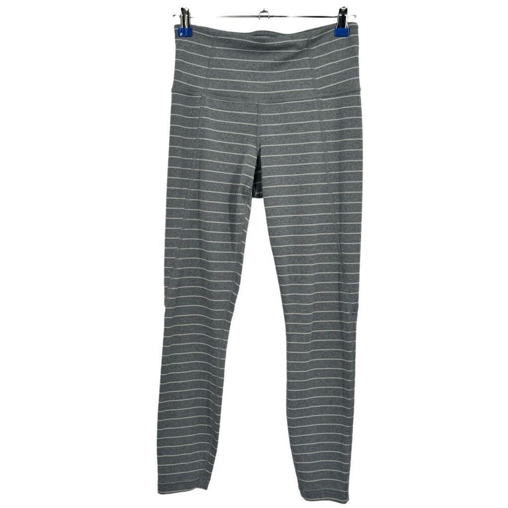 Athleta Leggings Gray White Striped Size XS‎